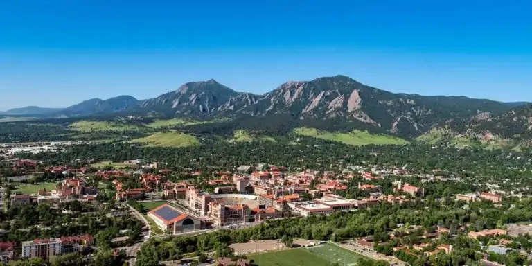 University of Colorado Boulder campus aerial view, Reach Media Network digital signage case study